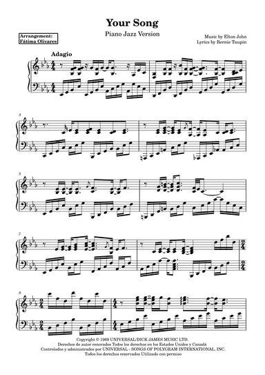 Your Song (arr. Fátima Olivares)
