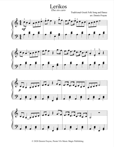 Lerikos (Eba sto caro) (arr. Dennis Frayne)