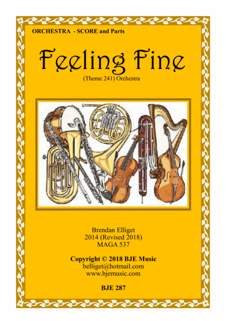 Feeling Fine - Orchestra Score and Parts PDF