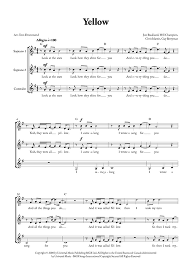 Yellow (arr. Tom Drummond)