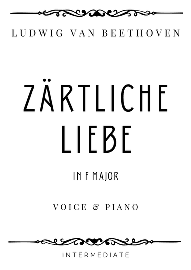 Beethoven - Zärtliche Liebe in F Major - Intermediate (arr. Piacere Music Sheets)