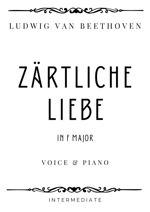 Beethoven - Zärtliche Liebe in F Major - Intermediate (arr. Piacere Music Sheets)