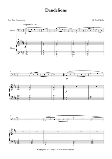 Dandelions (arr. Tom Drummond)