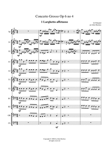 Handel: Concerto Grosso op6 no 4 (arr. John Hawkes)