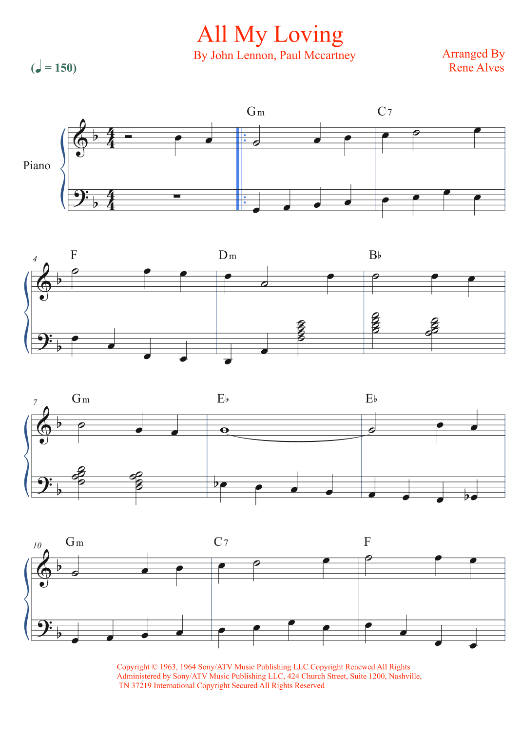 All My Loving (arr. Rene Alves)