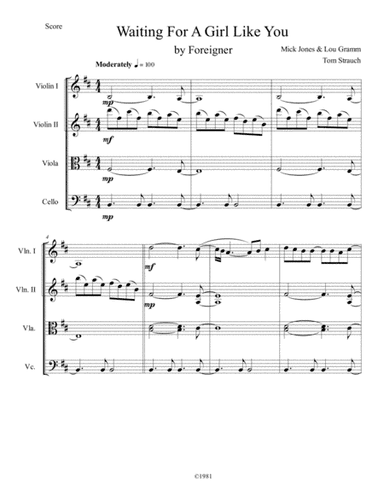 Waiting For A Girl Like You (arr. Thomas Strauch)