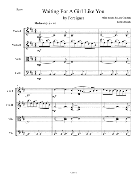Waiting For A Girl Like You (arr. Thomas Strauch)