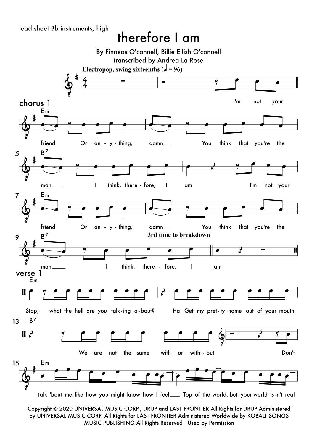 Therefore I Am (arr. Andrea La Rose)