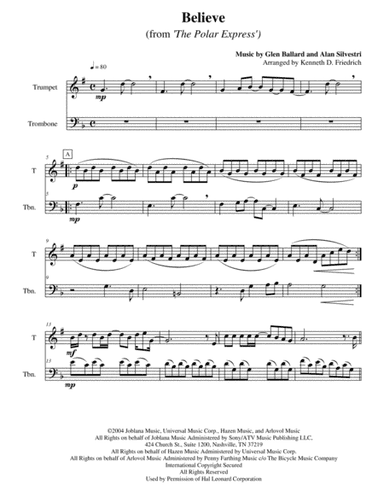 Believe (arr. Kenneth D. Friedrich)