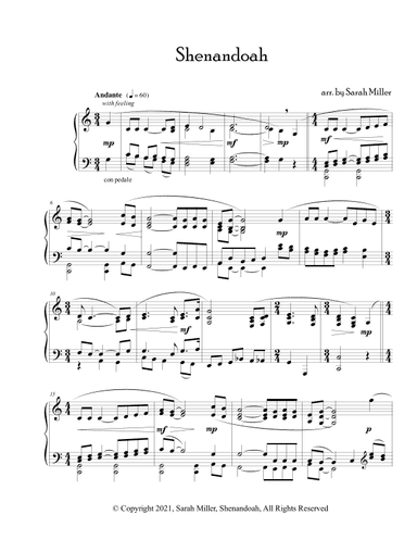 Shenandoah (arr. Sarah E Miller)