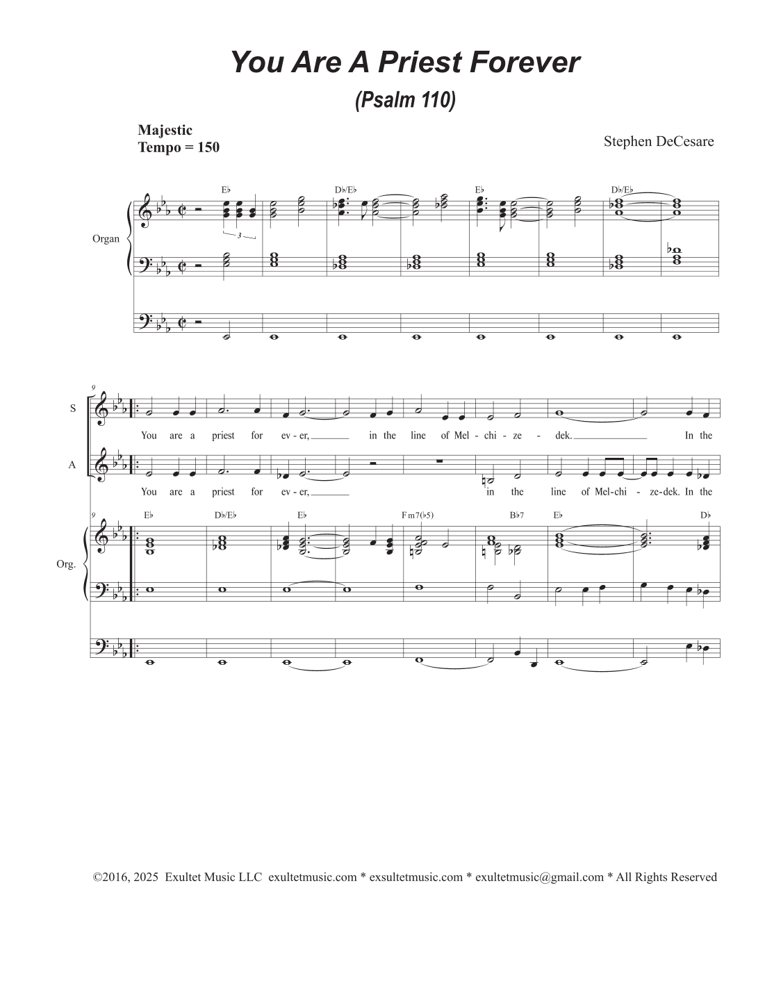 You Are A Priest Forever (Psalm 110) (2-part choir - (SA)