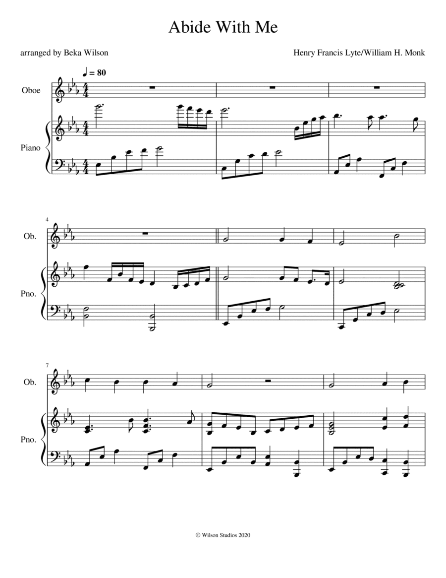 Abide With Me--oboe solo (arr. Beka Wilson)