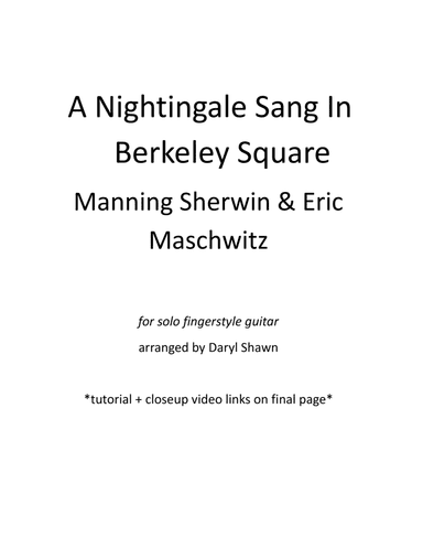 A Nightingale Sang In Berkeley Square (arr. Daryl Shawn)