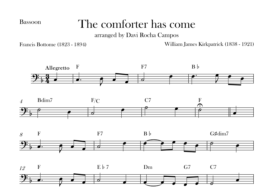 The comforter has come (arr. Davi Rocha Campos)