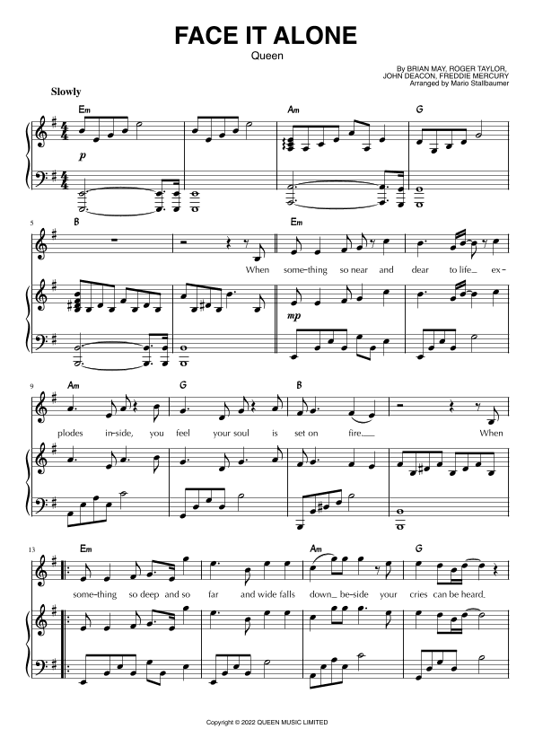 Face It Alone (arr. Mario Stallbaumer)