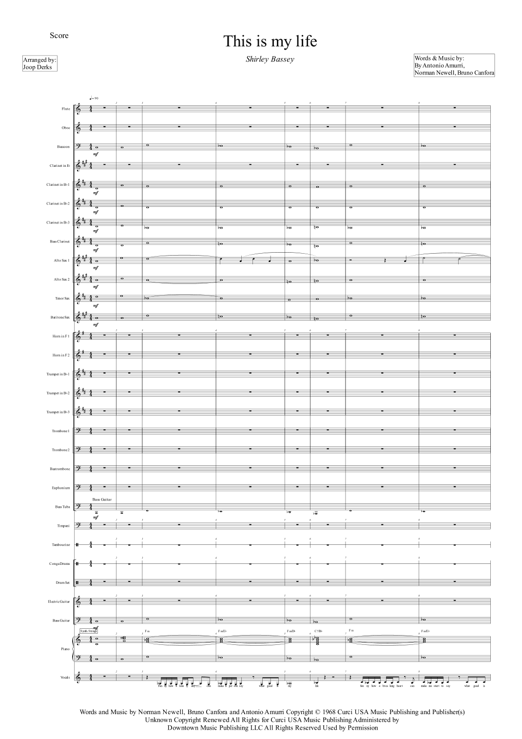 This Is My Life (arr. Joop Derks)