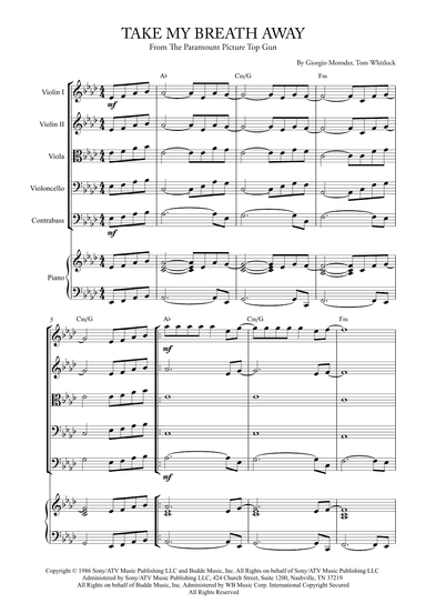 Take My Breath Away (love Theme) (arr. Karen Gueiros)