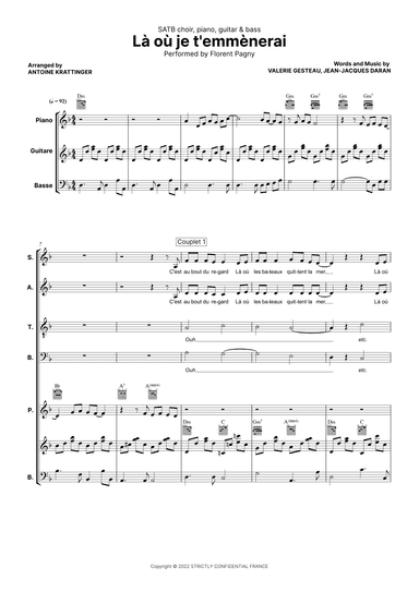 Là où je t'emmenerai (arr. Antoine Krattinger)