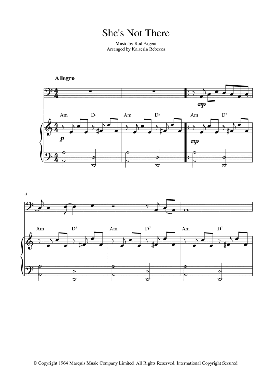 She's Not There (arr. Kaiserin Rebecca)