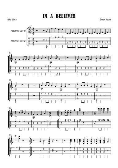 I'm A Believer (arr. Toño Gómez)