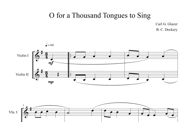O for a Thousand Tongues to Sing (Violin Duet) (arr. B. C. Dockery)
