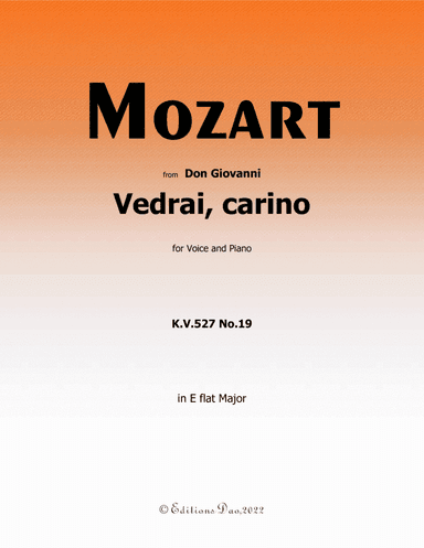 Vedrai, carino, by Mozart, in E flat Major (arr. Editions Dao)