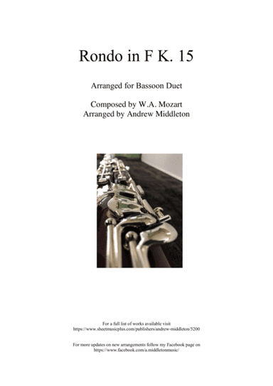Rondo in F K.15 arranged for Bassoon Duet (arr. Andrew Middleton)