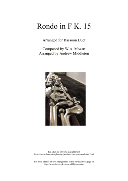 Rondo in F K.15 arranged for Bassoon Duet (arr. Andrew Middleton)
