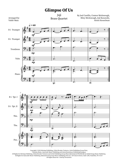 Glimpse Of Us (arr. Valdir Maia)