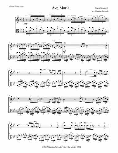 Ave Maria for violin and viola duo (arr. Katrina Wreede)