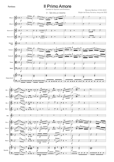 Sol che un instante - Aria of cantata Il Primo Amore (arr. Edited by Eliseu Ferreira)