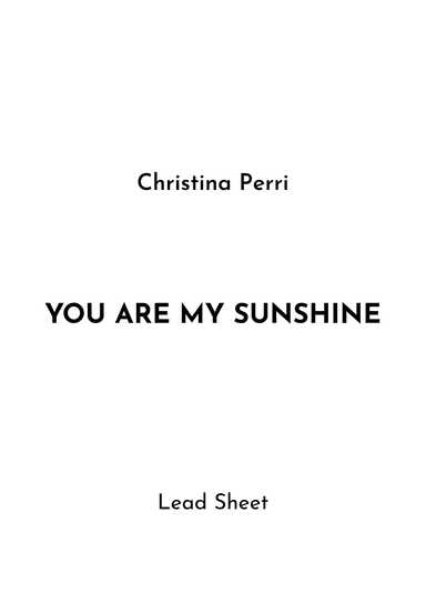 You Are My Sunshine (arr. Jireh J.)