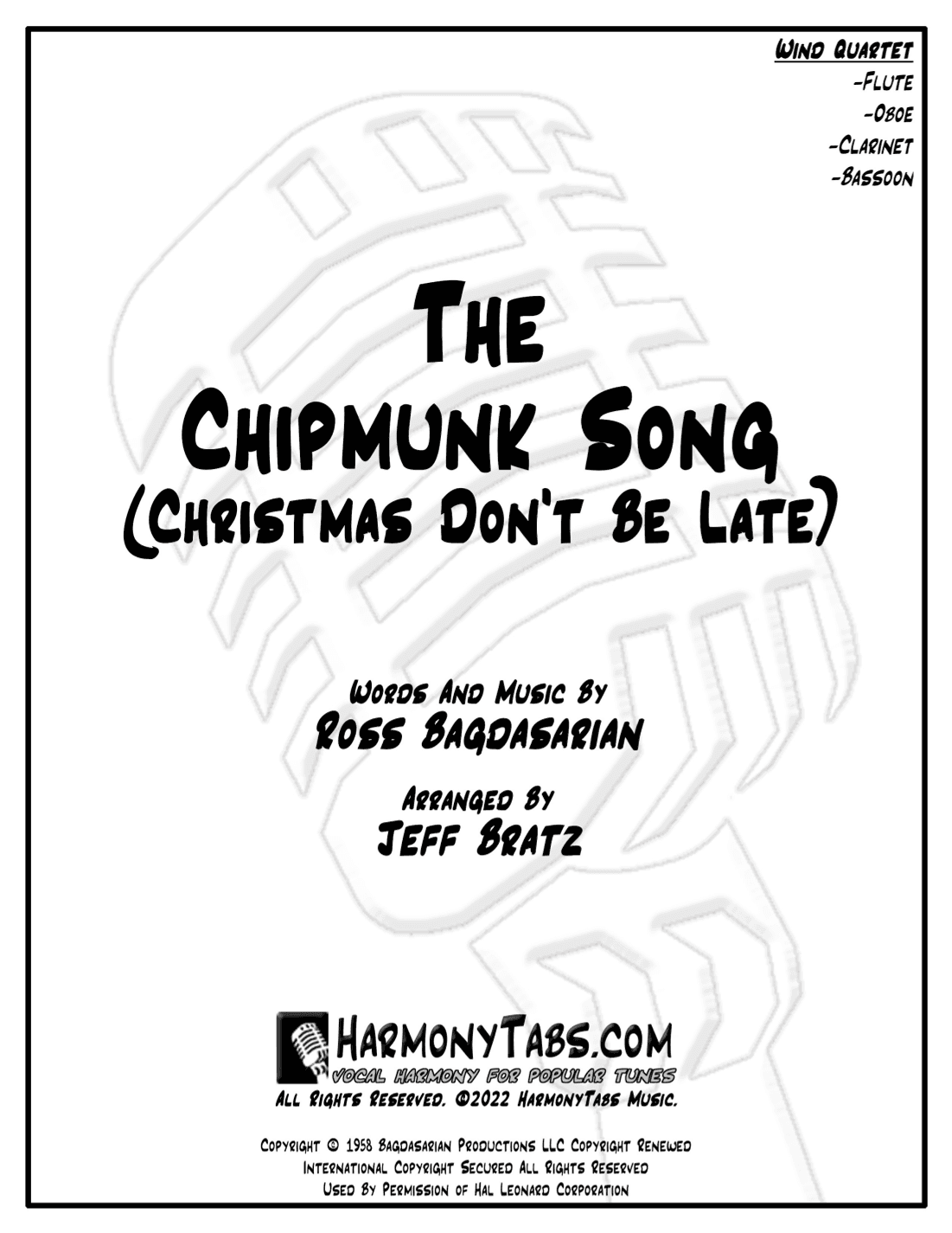 The Chipmunk Song (arr. Jeff Bratz)