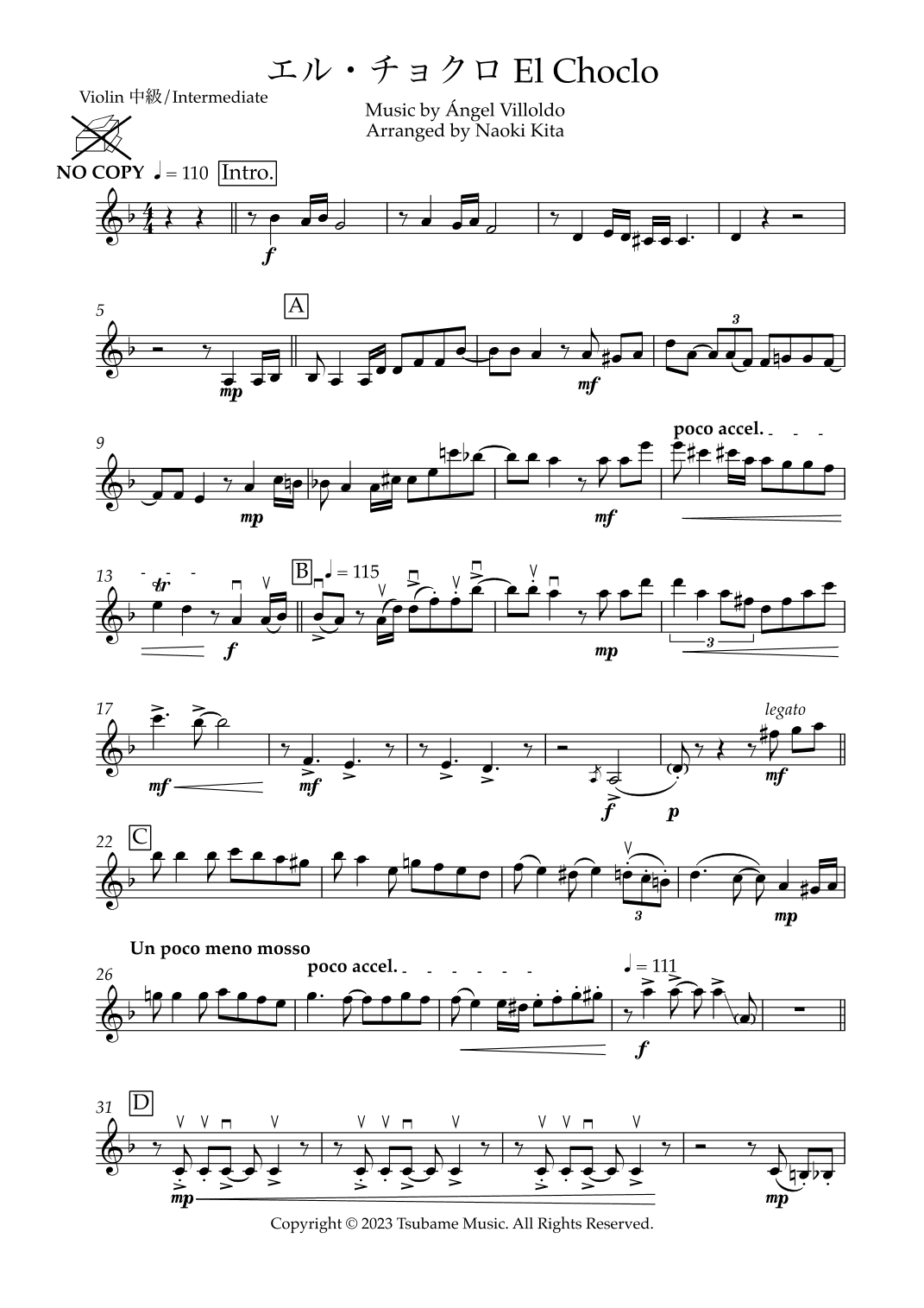 El Choclo for Intermediate Violinists (arr. Naoki Kita)
