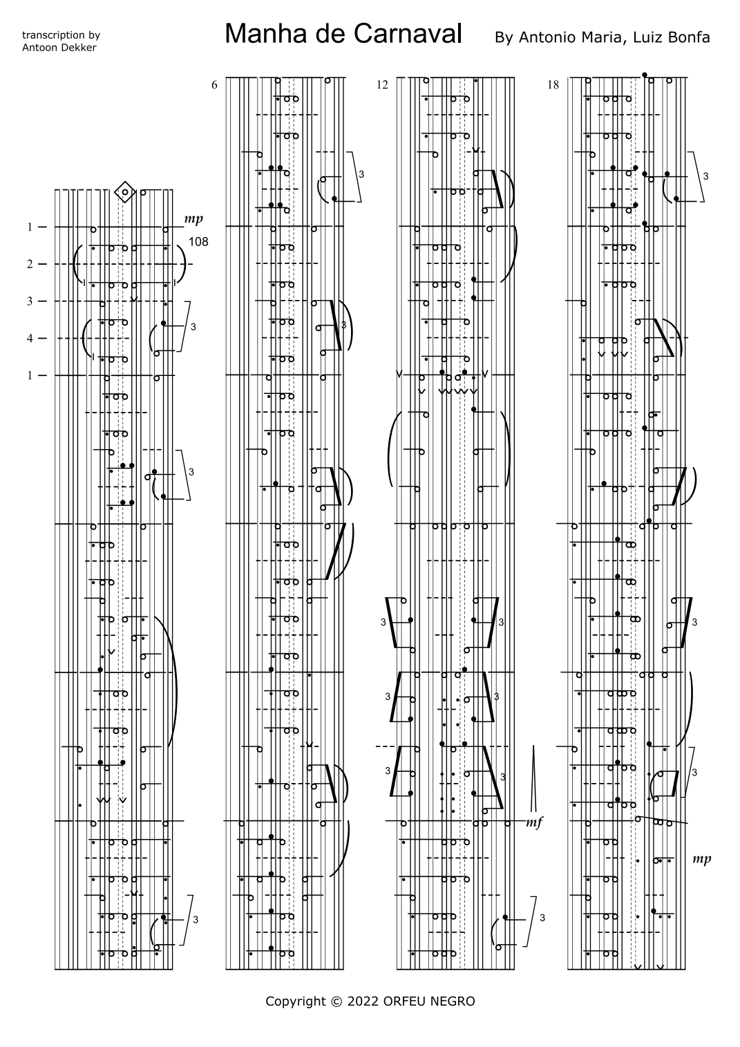 Manha De Carnaval (arr. Antoon Dekker)