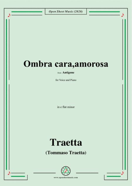 Traetta-Ombra cara,amorosa,in e flat minor,for Voice and Piano (arr. MSM)