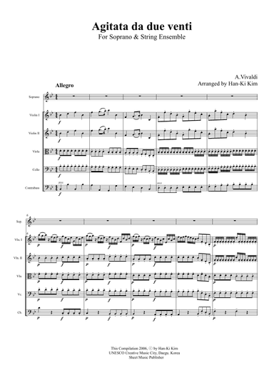 Agitata da due venti (For Sop. and Strings) (arr. Han-Ki Kim)
