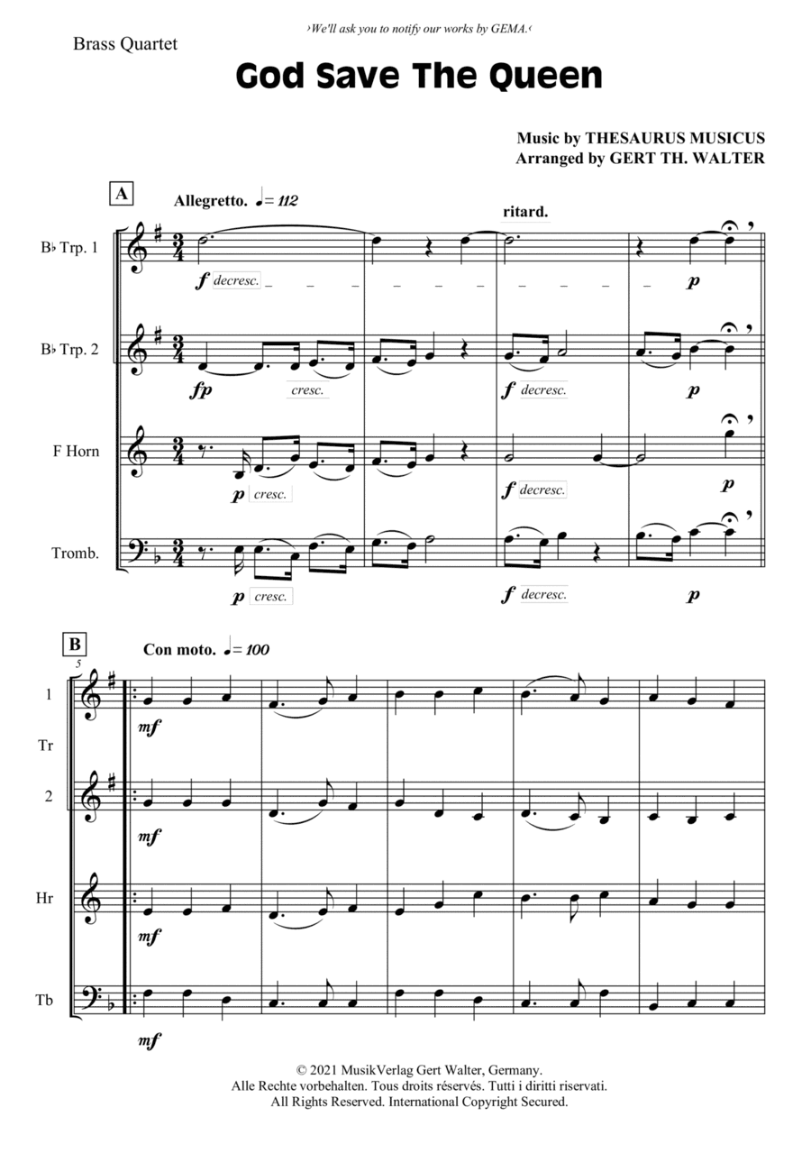 God Save The Queen (arr. Gert Th. Walter)