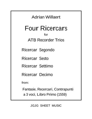 Four Renaissance Ricercars for ATB Recorder Trios (arr. John Geohegan)