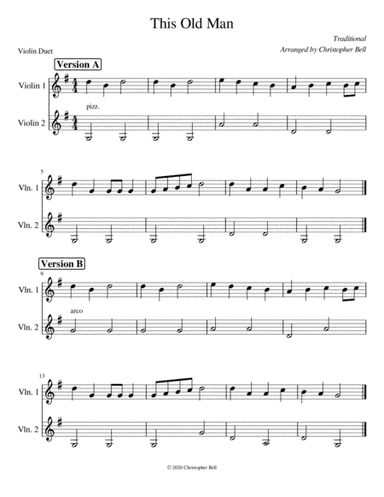 This Old Man - Violin Duet (arr. Silent Home Records)
