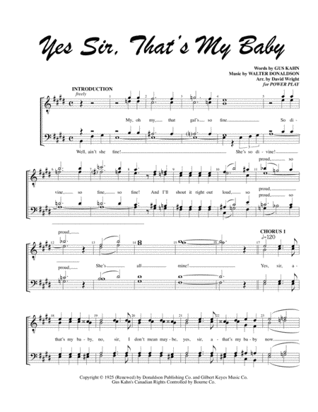 Yes Sir, That's My Baby (arr. David Wright)