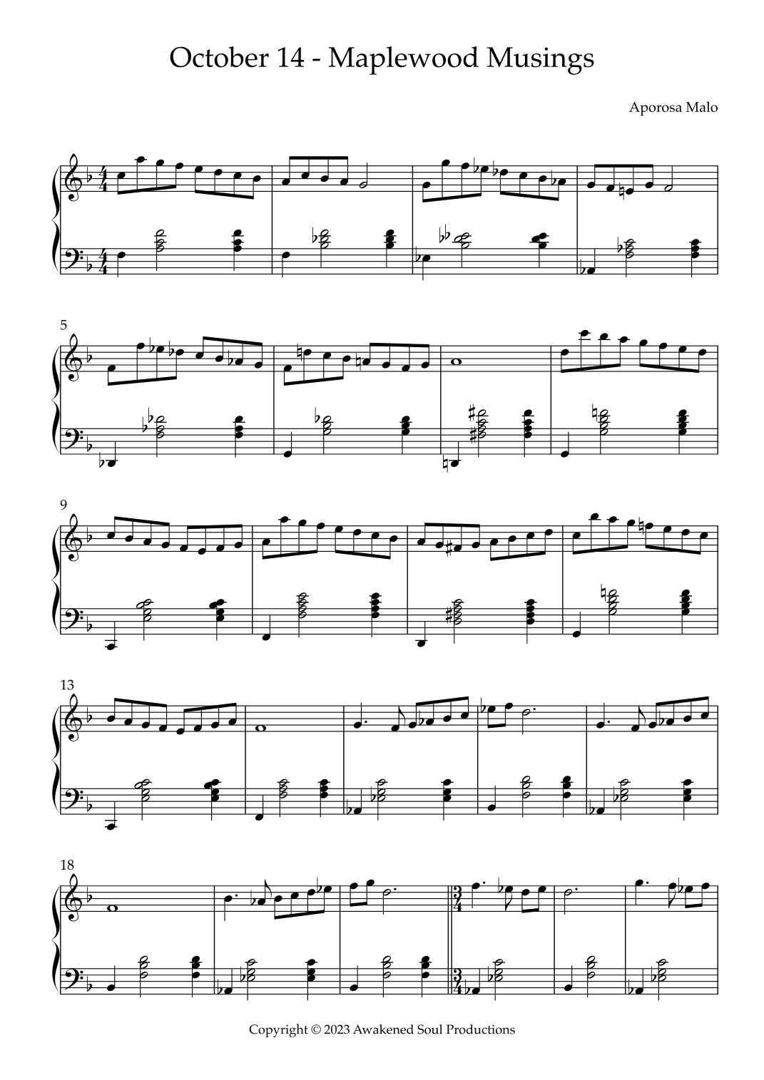 October 14 - Maplewood Musings