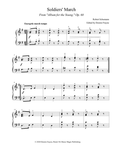 Soldiers' March, Op. 68 No. 2 (arr. Presto! It's Music Magic Publishing)