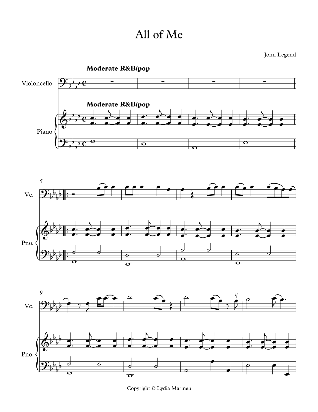All Of Me (arr. Lydia Marmen)