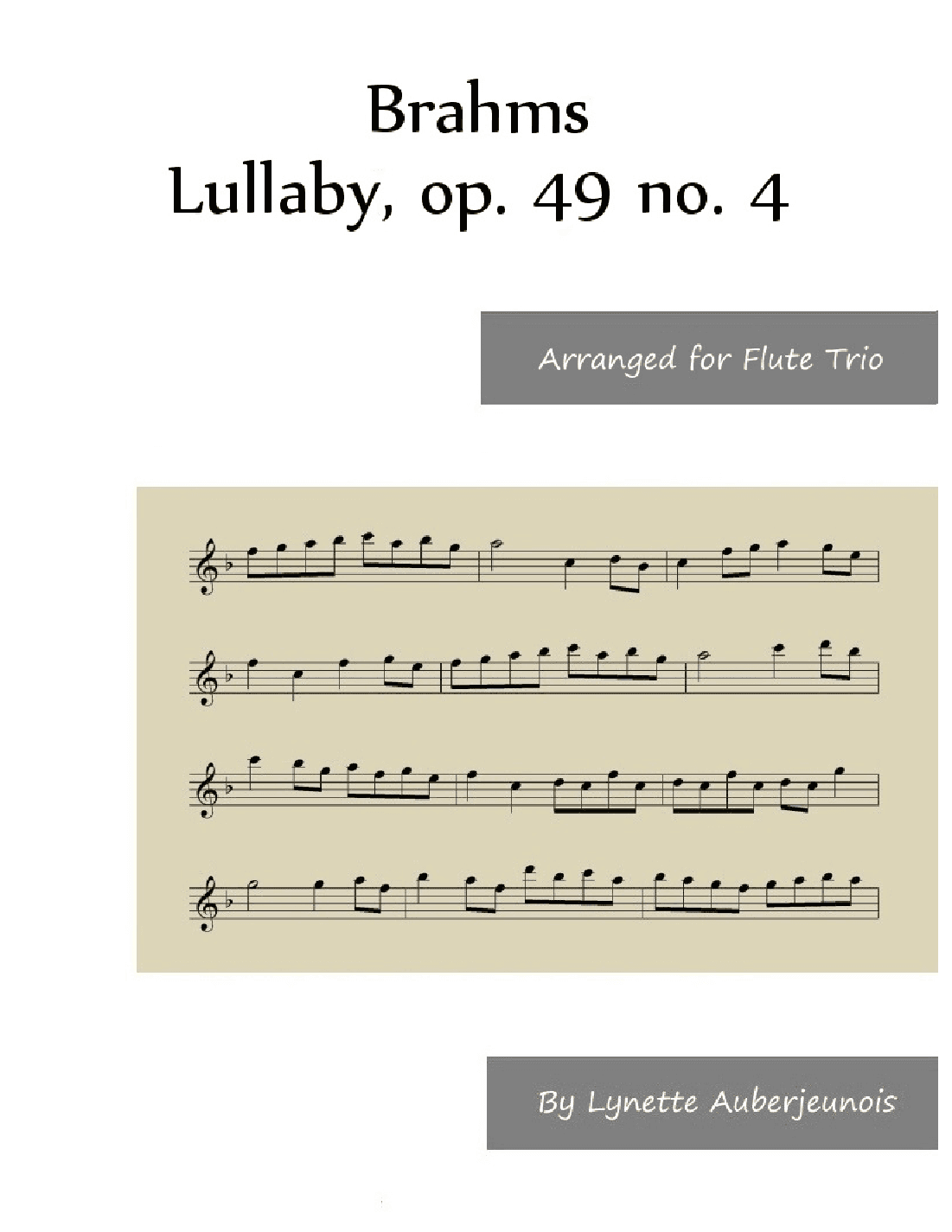 Lullaby, op. 49 no. 4 - Flute Trio (arr. Lynette Auberjeunois)
