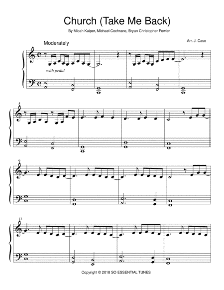 Church (take Me Back) (arr. Jennifer Case)