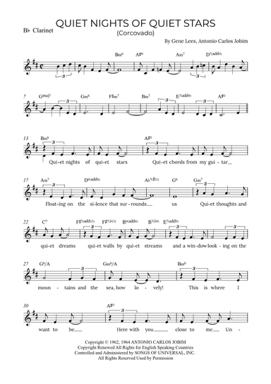 Quiet Nights Of Quiet Stars (corcovado) (arr. Alex Nunes Rodrigues)