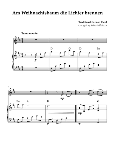 Am Weihnachtsbaum die Lichter brennen (arr. Kaiserin Rebecca)