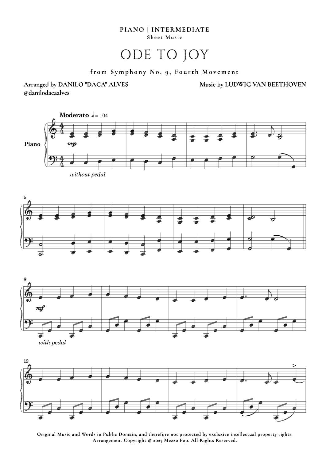 Ode To Joy (arr. Danilo "Daca" Alves)