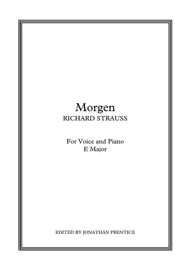 Morgen (E Major) (arr. Jonathan Prentice)